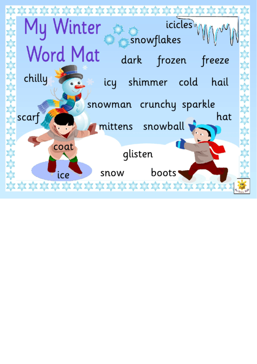Winter World Mat Printable pdf