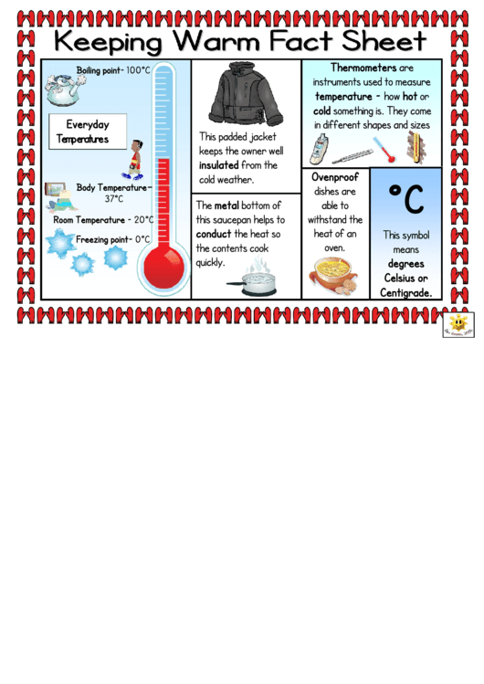Keeping Warm Fact Sheet Poster Template