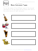 Music Instrument Types Worksheet Printable pdf