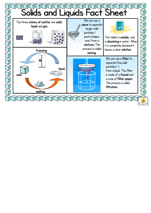 Solids And Liquids Fact Sheet Printable pdf