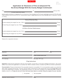 Form Dte 98 - Application For Extension Of Time To Adopt And File The Annual Budget With The County Budget Commission