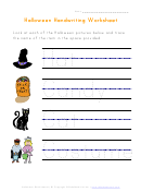 Halloween Handwriting Worksheet Printable pdf