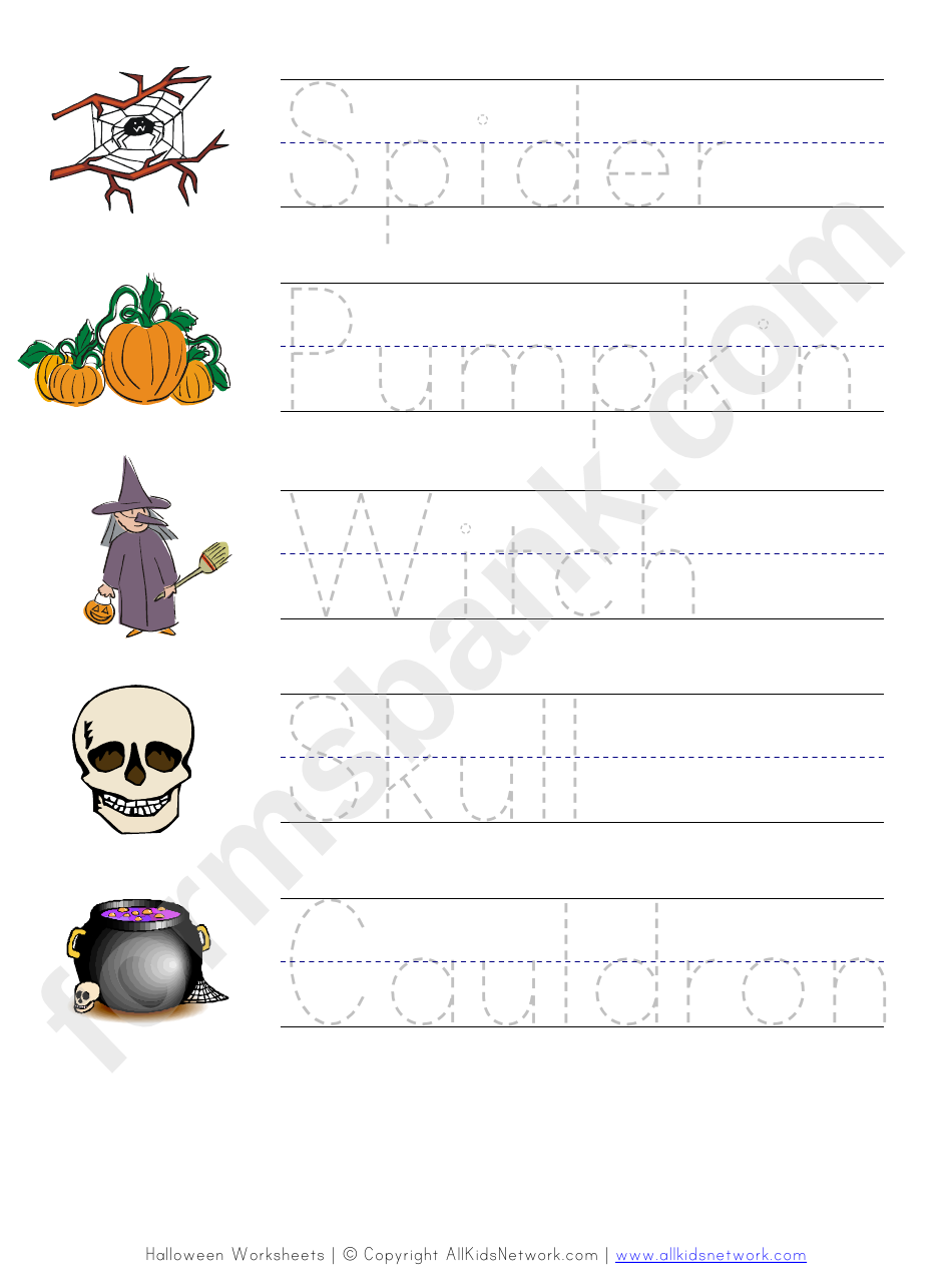 Halloween Handwriting Worksheet