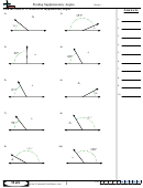 Finding Supplementary Angles - Geometry Worksheet With Answers