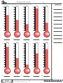 Reading A Thermometer - Measurement Worksheet With Answers