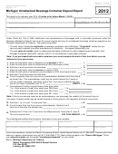 Form 2666 - Michigan Unredeemed Beverage Container Deposit Report - 2012