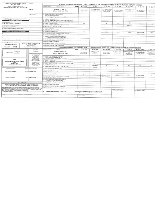 Computation Of Sales And Use Tax Worksheet Printable pdf