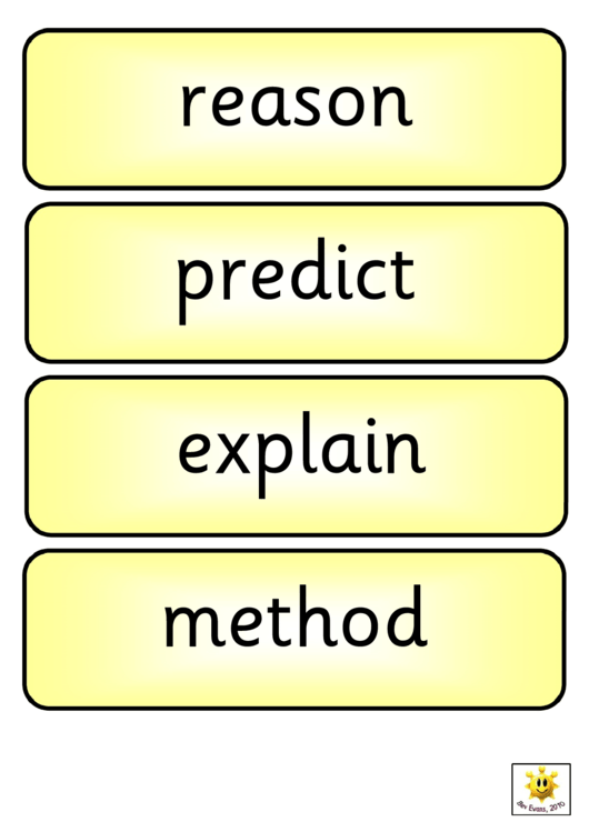 Math Vocabulary Cards Template - Yellow Printable pdf