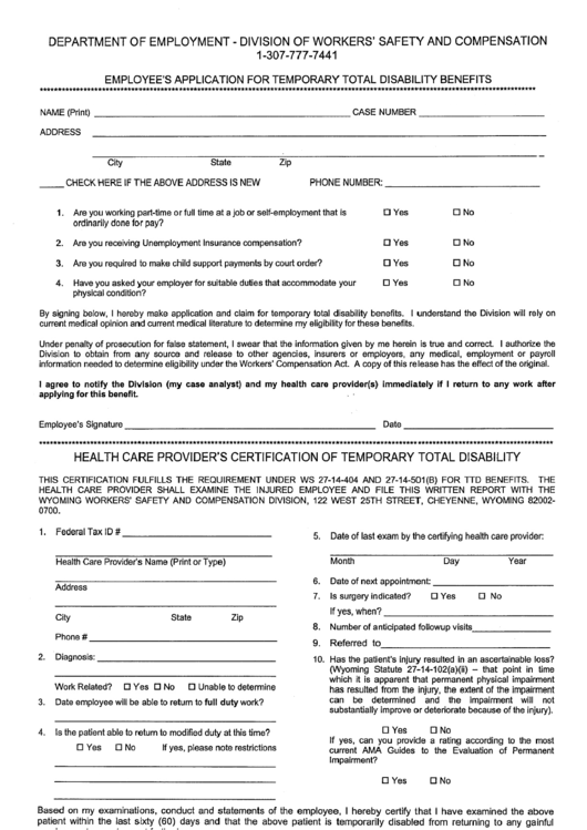 Form Wcd9 - Employee