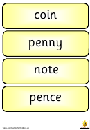 Math Vocabulary Cards Template - Yellow