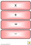 Math Vocabulary Card Template - Pink