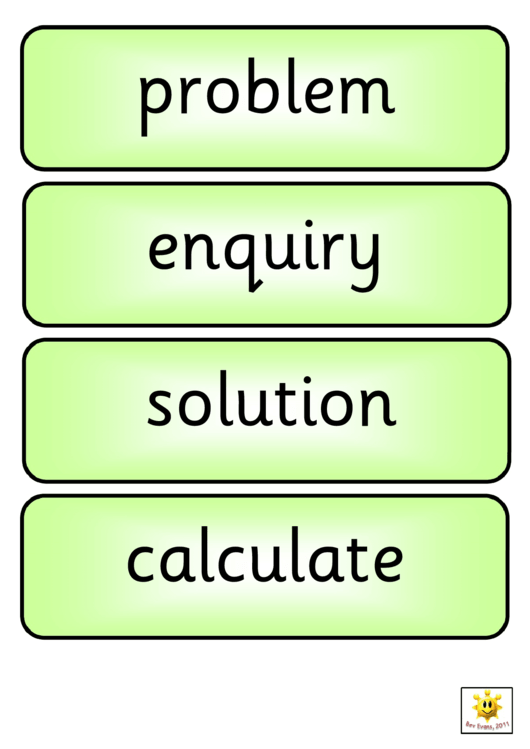 Math Vocabulary Card Template - Green Printable pdf