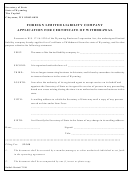 Form Foreign Limited Liability Company Application For Certificate Of Withdrawal