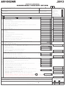 Form Ar1002nr - Nonresident Fiduciary Return - 2013 Printable pdf