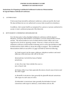 Instructions For Preparing Confidential Settlement Conference Memorandum