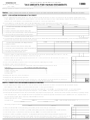 Form N-11/n-12/n-13/n-15 - Tax Credits For Hawaii Residents - 1999 Printable pdf
