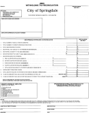 Form W-3 - Withhilding Tax Reconciliation - City Of Springdale, Ohio - 2003