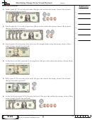 Identifying Change From Visual Payment - Math Worksheet With Answers Printable pdf