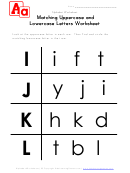 Matching Uppercase And Lowercase Letters Worksheet - I To L - In Rows
