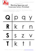 Matching Uppercase And Lowercase Letters Worksheet - Q To T - In Rows