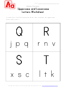 Matching Uppercase And Lowercase Letters Worksheet - Q To T - In Boxes
