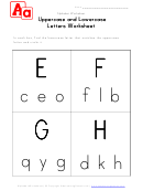 Matching Uppercase And Lowercase Letters Worksheet - E To H - In Boxes