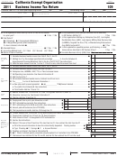 Fillable Form 109 - California Exempt Organization Business Income Tax Return - 2011 Printable pdf