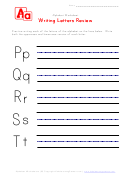 Alphabet Worksheet For Kids - Writing Letters P, Q, R, S And T Review