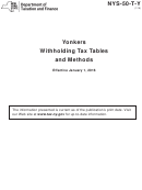 Form Nys-50-t-y - Yonkers Withholding Tax Tables And Methods