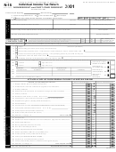 Form N-15 - Individual Income Tax Return - Nonresident And Part-year Resident - 2001