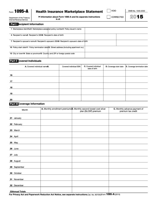 1095 A Printable Form - Download All Latest Free Printable Form for 2023