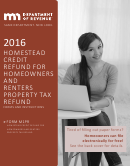 Form M1pr - Homestead Credit Refund For Homeowners And Renters Property Tax Refund Instructions - 2016