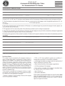 Form A-37 - Consent Extending The Time For Assessment Of Taxes