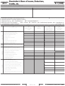 Form 100s - Schedule K-1 - Shareholder's Share Of Income, Deductions, Credits, Etc.- 2011