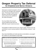 Form 150-490-015 - Oregon Property Tax Deferral For Disabled And Senior Citizens