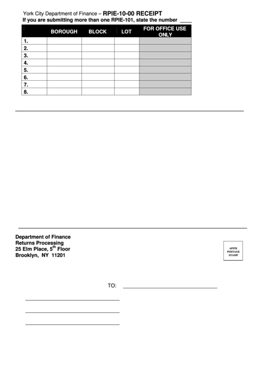 Form Rpie-10-00 - Receipt Printable pdf
