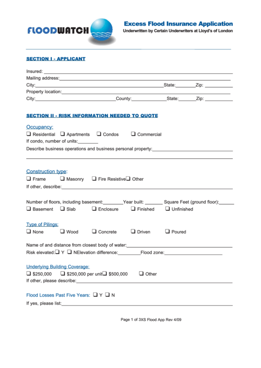Fillable Insurance Application Form Printable pdf