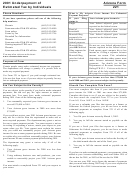 Instructions For Arizona Form 221 - Underpayment Of Estimated Tax By Individuals - 2001