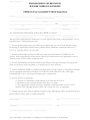 Form Mv-100 - Affidavit Of An Assembled Vehicle Inspection