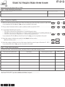 Fillable Form It-213 - Claim For Empire State Child Credit - 2013 Printable pdf
