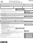 Fillable Form It-219 - Credit For New York City Unincorporated Business Tax - 2013 Printable pdf