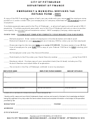 Emergency & Municipal Services Tax Refund Form - Pittsburgh Department Of Finance - 2005