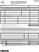 Fillable Form It-238 - Claim For Rehabilitation Of Historic Properties Credit - 2013 Printable pdf