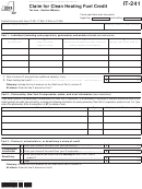 Fillable Form It-241 - Claim For Clean Heating Fuel Credit - 2013 Printable pdf