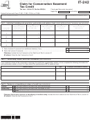 Fillable Form It-242 - Claim For Conservation Easement Tax Credit - 2013 Printable pdf