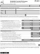 Fillable Form It-221 - Disability Income Exclusion - 2013 Printable pdf