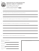 Certificate Of Organization Limited Liability Company - Idaho Secretary Of State