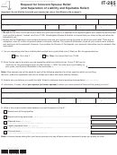 Fillable Form It-285 - Request For Innocent Spouse Relief (And Separation Of Liability And Equitable Relief) Printable pdf