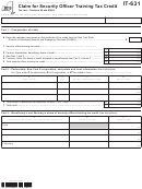 Fillable Form It-631 - Claim For Security Officer Training Tax Credit - 2013 Printable pdf