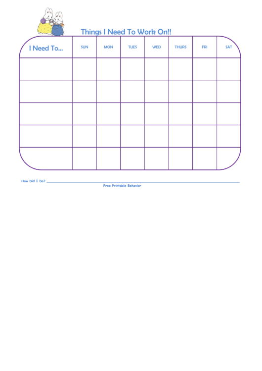 Things I Need To Work On Chart - Max And Ruby Printable pdf